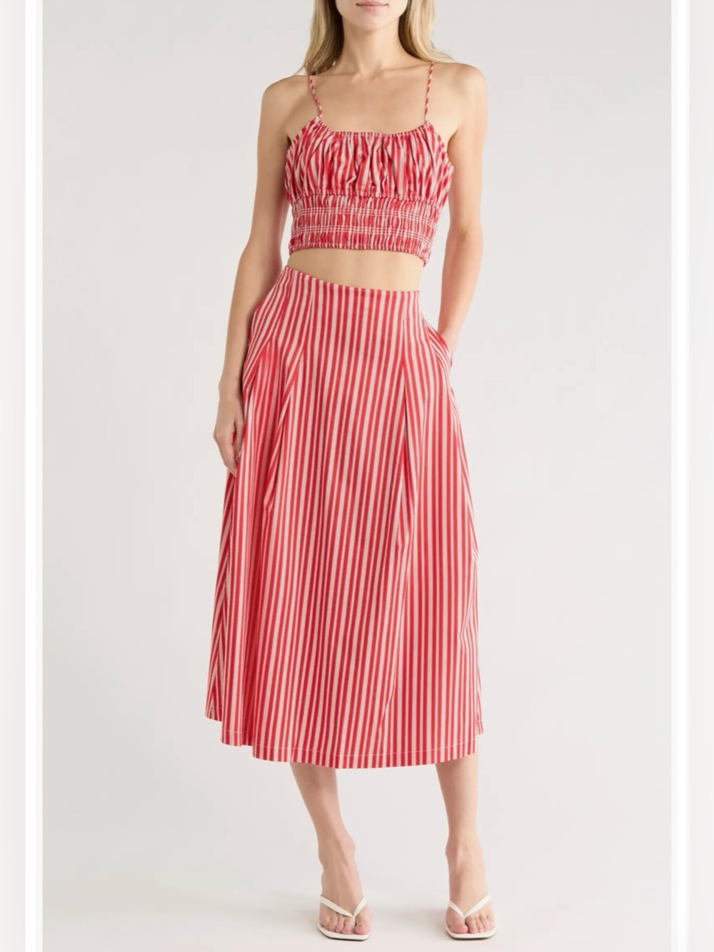 EDIIT by JASON WU Cropped Cami & Skirt SetRed Cream Size Large